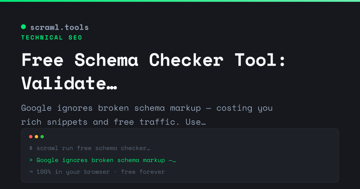 Free Schema Checker Tool: Validate Structured Data for Ric | Scrawl